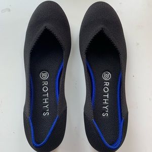 Rothy’s black, flat, size 8. WORN ONCE!